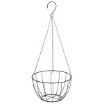 Jardini�re suspendue - vidaxl - doublure en coco - acier noir - 30x52 cm - lot de 4