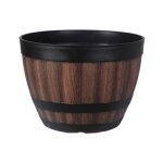 Jardini�re tonneau plastique 228cm - pot de fleurs rond avec soucoupe - usage jardin balcon terrasse
