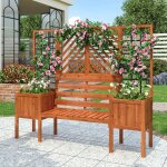 Jardini�re avec treillis 170�145�42cm - okwish - pot de fleurs avec beaucoup despace - pour terrasse ...