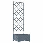Réduction - jardinière avec treillis - bac à fleurs - moderne gris clair 40x40x125. 5 cm grand757 Réduction - jardinière avec treillis - bac à fleurs - moderne gris clair 40x40x125. 5 cm grand757