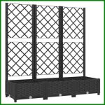Jardinière avec treillis noir - ashata - pp - bk318272 - 120x40x1215 cm - plastique - rectangulaire - ... Jardinière avec treillis noir - ashata - pp - bk318272 - 120x40x1215 cm - plastique - rectangulaire - ...