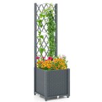 Jardini�re avec treillis - relax4life - r�sistant � humidit� - bac � fleurs pour plantes grimpantes - ...