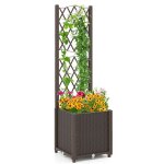 Jardinire avec treillis - relax4life - rsistant  humidit - bac  fleurs pour plantes grimpantes - ...