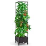 Jardini�re avec treillis - relax4life - r�glable en hauteur - roues verrouillables - syst�me darrosage ...