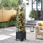 Jardini�re avec treillis - relax4life - syst�me auto - arrosant - 4 roues universelles - hauteur r�glable ...