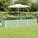 Jardini�re - vidaxl - vidaxl - 240 x 80 x 45 cm - acier et plastique - vert int�rieur / ext�rieur