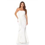 Jarlo london - m1741 - robe longue en forme de queue de poisson en erable avec details drapes et train ...