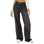 Jean femme - noir - sans stretch confortable casual fermeture �clair