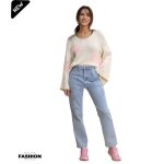Jean femme wide leg taille haute - confort et style en bleu grande taille