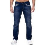 Jeans regular homme classique casual couleur unie - bleu focne Jeans regular homme classique casual couleur unie - bleu focne