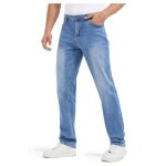 Jean slim fit homme bleu marine taille 34 - pantalon denim extensible coton extra long confortable style ...