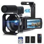 Camscope 4k 42mp camra vido vlogging 18x zoom numrique 3 cran rotatif 270avec carte sd 32 go