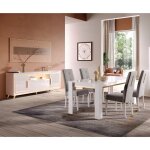 Jemma - ensemble s�jour blanc d�cor dor� table 190cm + buffet avec leds
