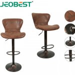 Jeobest lot de 2 tabourets de bar vintage finition en cuir rsistant pied en mtal tabouret de bar scandinave ...