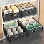Jeobest lot de 2 tiroir coulissant cuisine 25x38x10cm organiseurs de placards panier coulissant cuisine ...