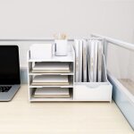 Jeobest 4 niveaux organiseur de bureau banette trieur bac  courrier module de rangement organisateur ...