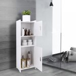Jeobest armoire de rangement de salle de bain avec double porte et tagre  3 niveaux colonne de salle ...