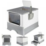 Jeobest bac  litire pour chat grand volume avec pelle caisse et dodorant?52 * 39 * 39cm?gris?