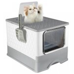 Jeobest bac  litire xxl pour chat avec couvercle bac rtractable pelle convient aux chats de diffrentes ...