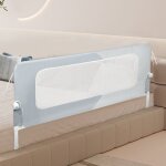 Jeobest barri�re de lit 200 � 66?80 cm pliage � 180 degr�s barriere de lit b�b� anti - chute cadre en ...