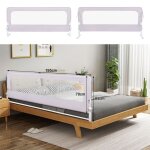Jeobest barri�re de lit pour b�b� unitaire cadre en m�tal + tissu oxford 200 cm de long 70 - 83 cm de ...