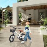 Jeobest bicyclette pour enfants vlo pour filles et garons de 5  8 ans - 14 pouces - avec panier - ...