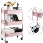 Jeobest chariot de rangement 3 niveaux desserte sur roulettes organiseur de cuisine pour chambre salle ...