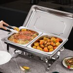 Jeobest chauffe plat chafing dish ou rechaud en inox alimentaire pour buffet / maintien au chaud / traiteur ...