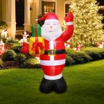 Jeobest - dcoration extrieure de nol pre nol gonflable (h 150cm) avec cadeaux dcoration de nol ...