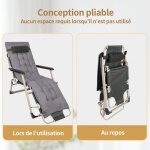 Jeobest fauteuil de jardin chaise longue pliable et inclinable capacité max. 150kg bain de soleil ave ... Jeobest fauteuil de jardin chaise longue pliable et inclinable capacité max. 150kg bain de soleil ave ...