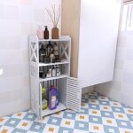 Jeobest meuble toilettes wc rangement rangements de salle de bain colonne de salle de bain � double porte ...