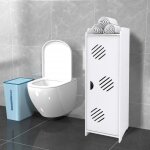 Jeobest organiseur de rangement sur pied armoire de salle de bain en panneau de bois 24 * 20 * 75cm colonne ...