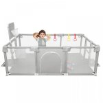 Jeobest parc b�b� pour salon et chambre 180�120�66cm avec panier de basket et but de football 50 ballons ...