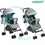 Jeobest poussette canne 0 - 4 ans 2 en 1 pliable harnais 5 points dossier auvent moustiquaire max 50kg ...