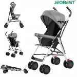 Jeobest poussette canne bébé 4 roues eva pliable pour bébés de 0 à 36 mois - gris Jeobest poussette canne bébé 4 roues eva pliable pour bébés de 0 à 36 mois - gris