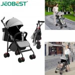 Jeobest poussette canne compacte pour bb 2 - en - 1 - pliable facile  ranger et pouvant supporter ...