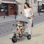 Jeobest poussette tricycle pour enfant 12 mois � 5 ans habillage pluie roues pomp�es si�ge pivotant pliante ...