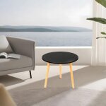 Jeobest table basse ronde bois massif - table � caf� - 50x50x40cm - design scandinave et stable