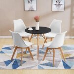 Jeobest table � manger seule - petite table - pour 2 - 4 personnes - ronde - noir - style scandinave ...