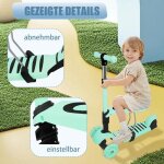 Jeobest trottinette pour enfants  3 roues trottinette pliable pour fille garon de 2  8 ans capacit ...