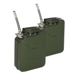 Jerrican botes mtalliques - lot de 2 - capacit 20l - 46. 5 x 35. 5 x 16cm - 3. 2kg - vert