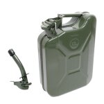 Jerrican en mtal vert 10l bec verseur fix pour essence huile eau alcool