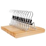 Jetcco 12pcs cintres antidrapante en bois authentique rsistant pantalons larges jupes crochet tournant ...