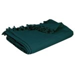 Jet de lit anjali en coton bleu canard 160x220cm - atmosphera createur dinterieur