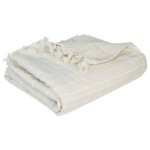 Jet de lit - atmosphera - ivoire - 230x250 cm - rversible - 100% coton