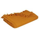 Jet de lit coton jaune moutarde 160x220cm - atmosphera createur dinterieur