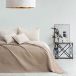Ameliahome couvre - lit r�versible boutis 220 x 240 cm beige cappuccino 100% polyester