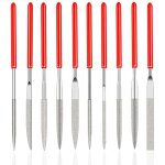 Jeu de 10 mini limes diamant�es 2mm x 100mm pour modelisme bois bijoux m�tal