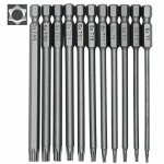 Jeu de 11 embouts longs torx - embouts magnétiques - tige hexagonale de 1 / 4 - tailles t6 à t40 - longueur ... Jeu de 11 embouts longs torx - embouts magnétiques - tige hexagonale de 1 / 4 - tailles t6 à t40 - longueur ...