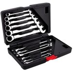 Jeu de 12pcs cls mixtes  oeil cls plate  cliquet 8mm - 19mm malette - pel